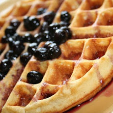 Lemon Belgian Waffles With Berry Syrup