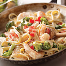 Shrimp and Broccoli Fettuccine