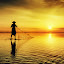  Fisherman Silhouette by Made Suwita - Landscapes Sunsets & Sunrises ( silhouette, beach, fisherman, sun )