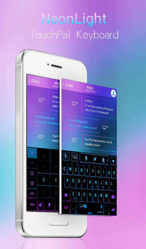 Android application TouchPal Neon Light Theme screenshort