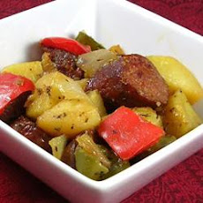 Sausage, Peppers, Onions, and Potato Bake