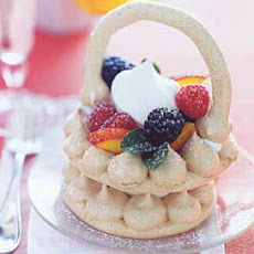 Cocoa Meringue Baskets with Nectarines, Berries, and Cream