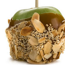 Marzipan Caramel Apples with Sesame and Almond Recipe