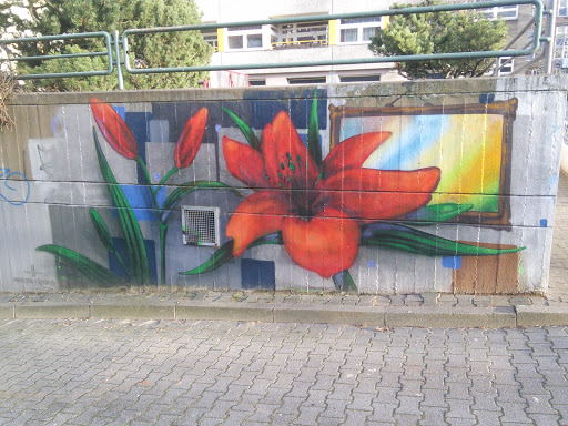 Red Flowers Mural