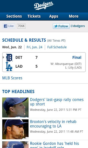 Los Angeles Dodgers.com Link