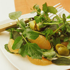 Watercress Salad with Grapefruit, Olives, and Fried Sage