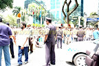 crowd sits down crowd sits down