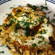 Wild Mushroom Risotto with Fried Eggs