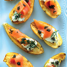 Cumin-Roasted Potatoes with Caviar and Smoked Salmon