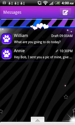 【免費個人化App】GO SMS PRO Zebra Love Theme V1-APP點子