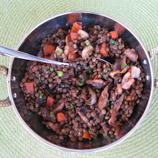 Green Lentils with Ginger, Miso and Shiitakes