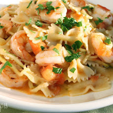 Shrimp and Zucchini with Bowties in Light Tomato Sauce