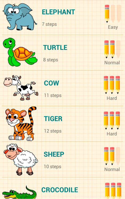 Android application How to Draw Animals screenshort
