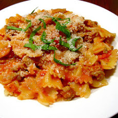 Farfalle with Sausage, Tomatoes, and Cream