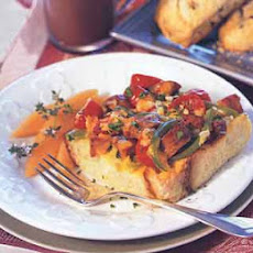 Cheddar, Vegetable and Sausage Strata