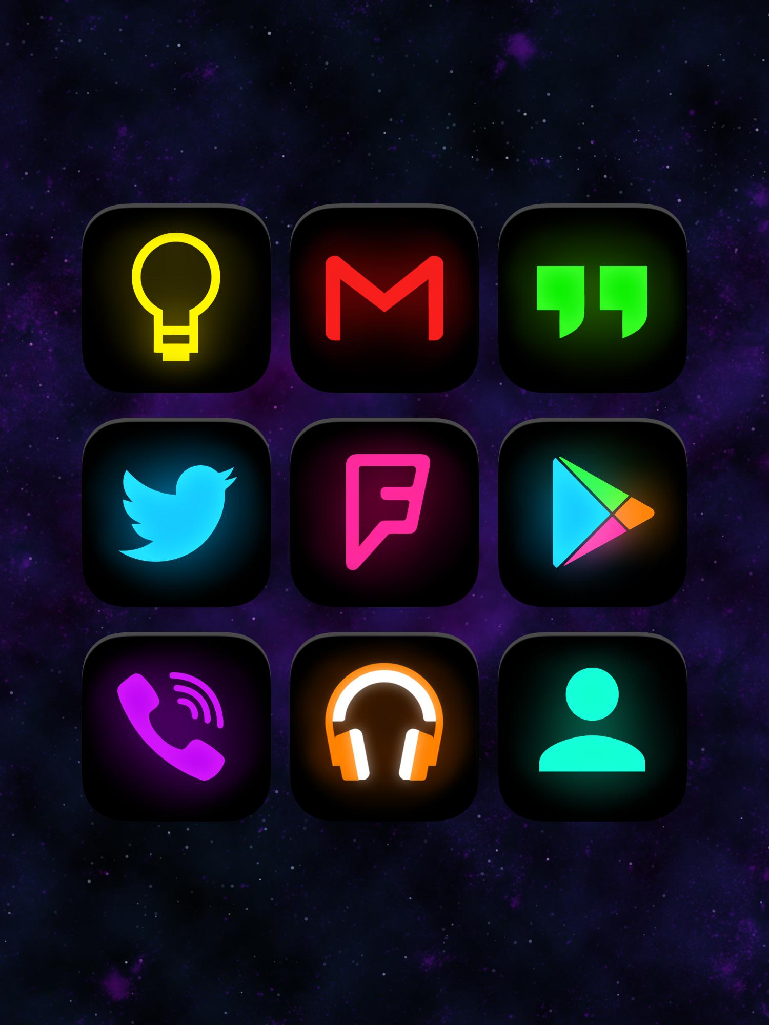Android application Neon Glow - Icon Pack screenshort