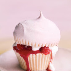Pink Meringue Cupcakes with Raspberry Curd