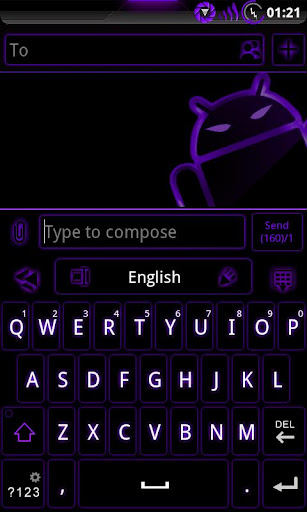 GOKeyboard Theme Glow Purple