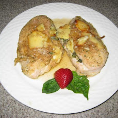Baked Garlic, Basil and Camembert Stuffed Chicken Breasts