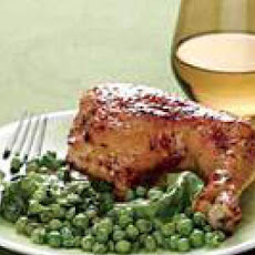 Lemon-Garlic Chicken with Hot Buttered Peas 'n' Lettuce