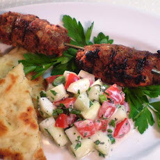 Cucumber and Tomato Salad in Garlic Yogurt Dressing