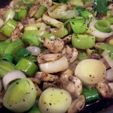 Browned Leeks and Mushrooms