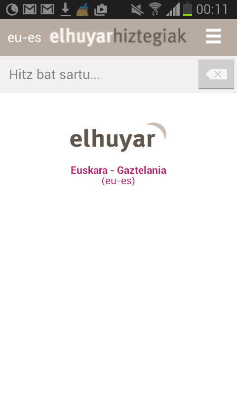 Android application Elhuyar Hiztegiak offline screenshort