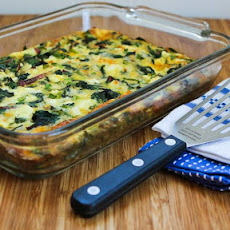 Swiss Chard, Mozzarella, and Feta Egg Bake
