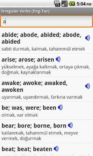 Eng-Turkish Irregular Verbs