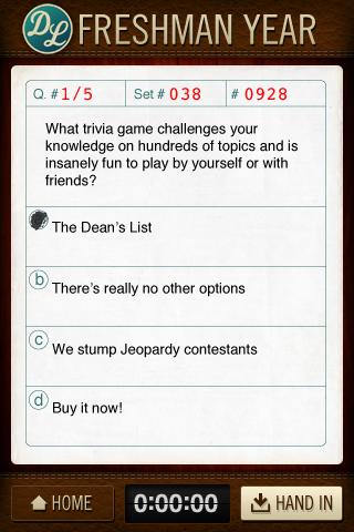 Dean's List Trivia Game