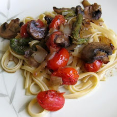 Roasted Vegetable Linguine With Torn Fresh Basil