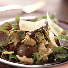 Warm-Mushroom Salad with Pistou Vinaigrette