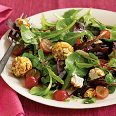 Spring Salad with Grapes and Pistachio-Crusted Goat Cheese