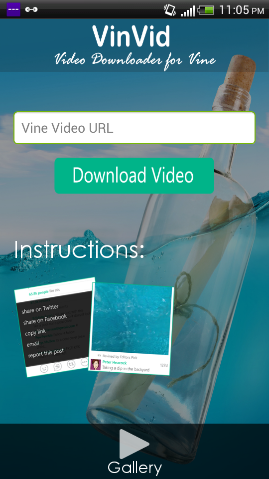 Android application Vinvid Downloader for Vine screenshort