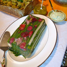 White and Green Asparagus in Lemongrass Aspic