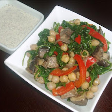 Warm Chickpea and Spinach Salad With Yogurt Sauce