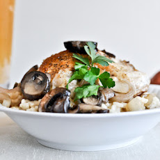 Beer Risotto with Mushroom Garlic Chicken