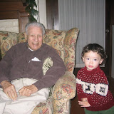 Al with Eidan, Christmas 2006 - the youngest and the oldest