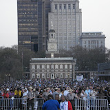 The Obama rally on Independence Mall, Philadelphia, April 18, 2008. The crowd was estimated at 35,000.
