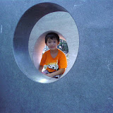 Kai on the Awakening statue at Villanova