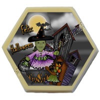 Hexágono de chocolate con imagen 100% comestible