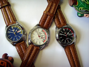 Seiko5 racers met kalfslederen band