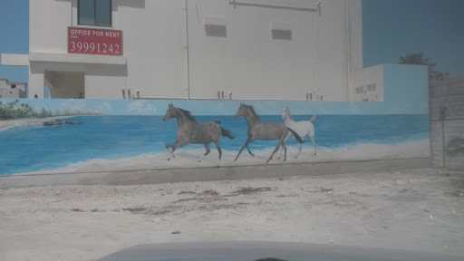 Horses On The Beach Mural
