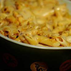 Cheesy Fondue Pasta Bake.