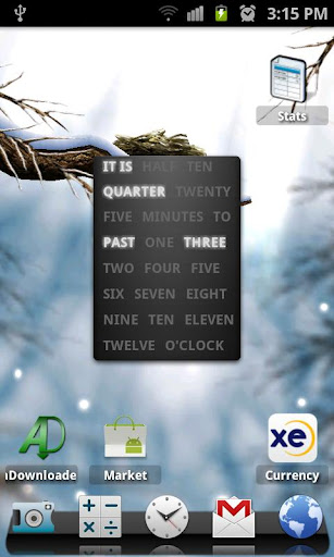 A text clock widget