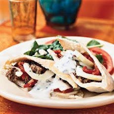 Lamb Pitas with Lemon-Mint Sauce