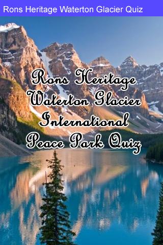 Rons Waterton Glacier Quiz