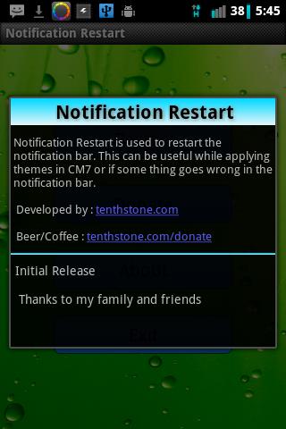 Notification Restart