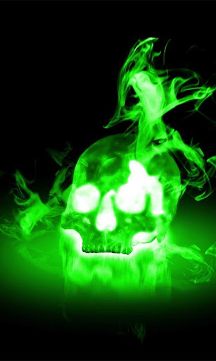 Smoky Neon Skull Wallpaper