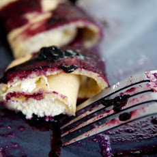 Lemon Ricotta Crepes with Blueberry Sauce